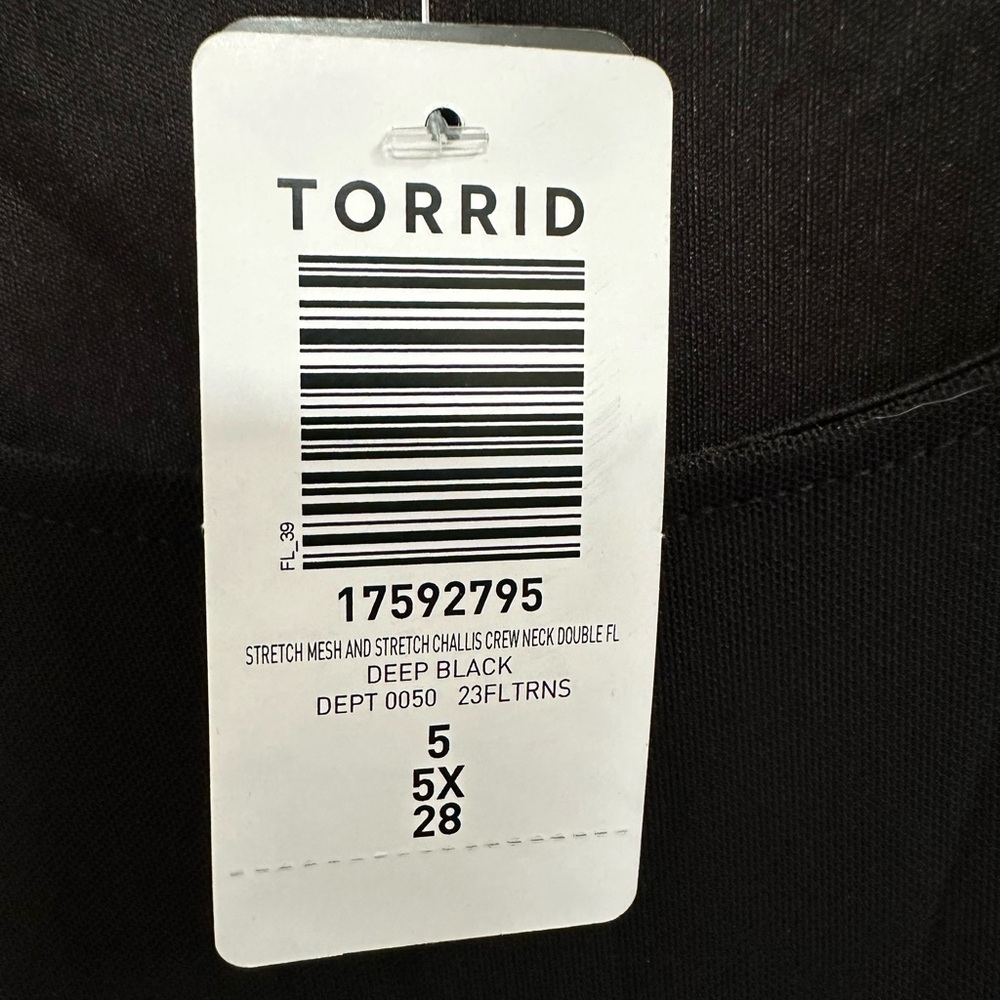 NWT Torrid | Deep Black Stretch Top - Picture 2 of 3